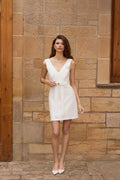 The White Plunge V Neck Mini Dress
