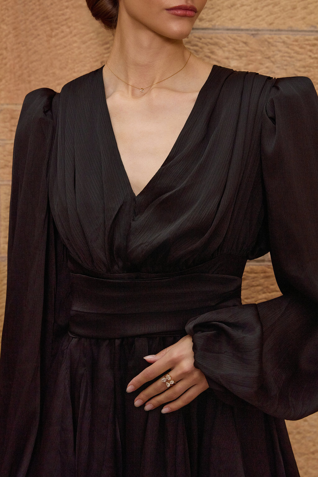 The Black Pleated Mini Dress