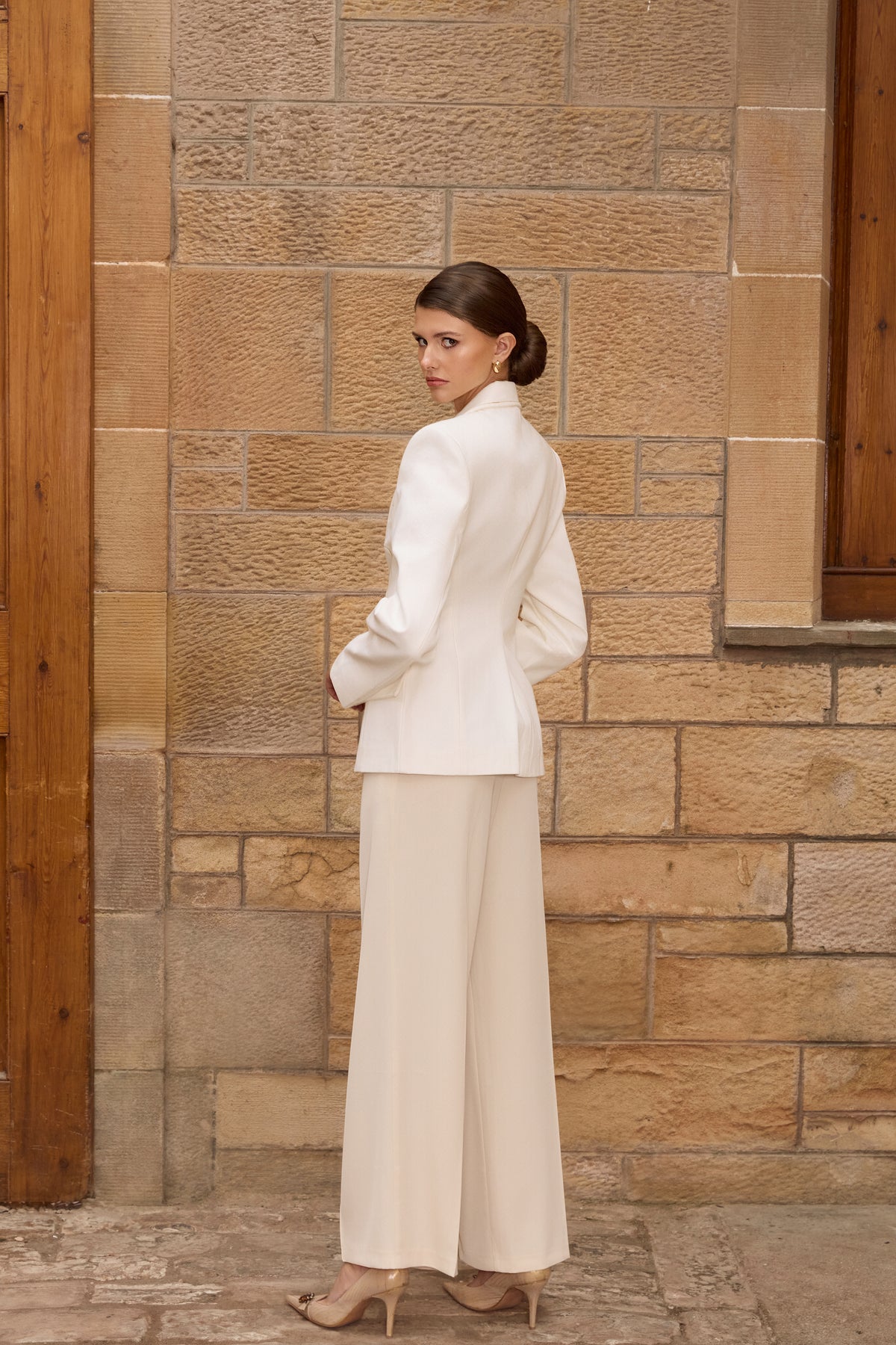 The Ivory Cream Wide Leg Trousers