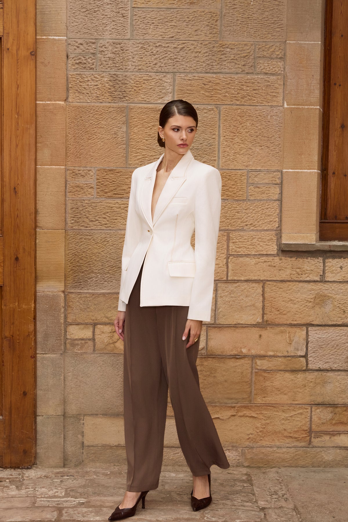 The Mocha Wide Leg Trousers